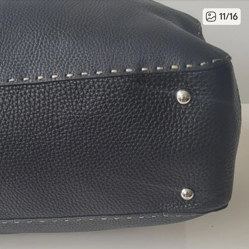 FENDI Selleria Black Leather Tote Bag - Picture 10 of 14